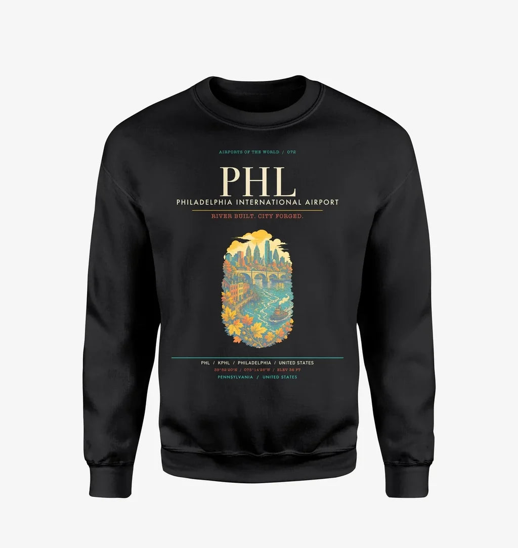 Philadelphia International Airport PHL Sweatshirt - Black
