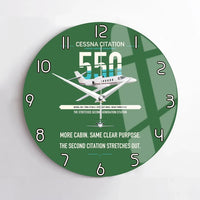 Thumbnail for Cessna Citation 550 - Citation II design on green no frame wall clock