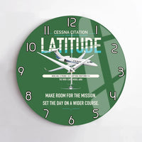 Thumbnail for Cessna Citation Latitude design on green no frame wall clock
