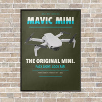 Thumbnail for DJI Mavic Mini vertical canvas print - framed - green army background