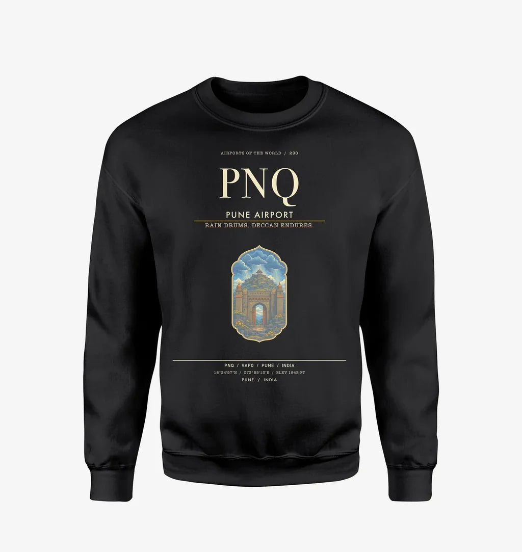 Pune Airport PNQ Sweatshirt - Black
