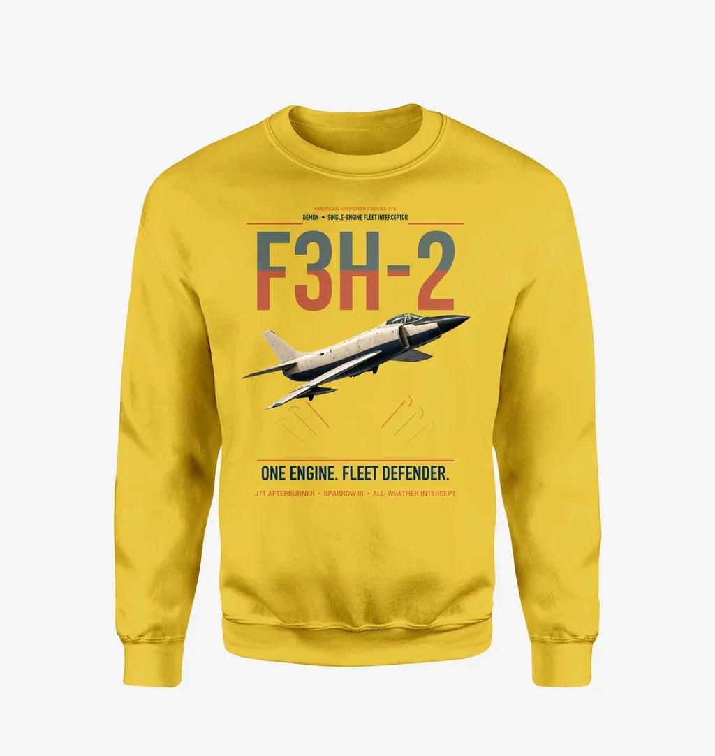 F3H-2 Demon design on yellow sweatshirt