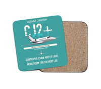 Thumbnail for Cessna Citation CJ2+ design on turquoise 1 piece coaster