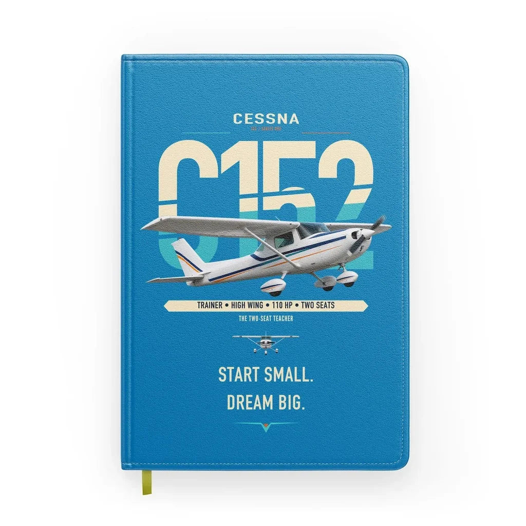 Cessna 152 design on turquoise notebook