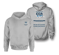 Thumbnail for Cessna Citation 550 - Citation II design on light gray double-side hoodie, double-side print