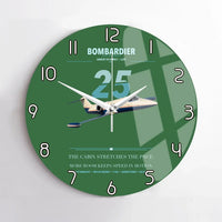 Thumbnail for Bombardier Learjet 25 design on green no frame wall clock