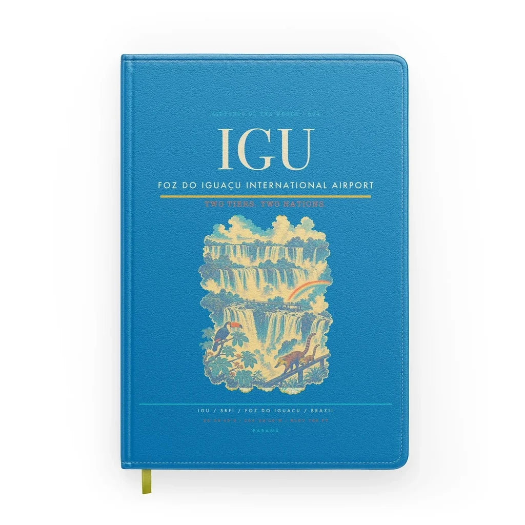 Foz do Iguaçu International Airport (IGU) design on turquoise notebook