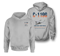 Thumbnail for C-119G Flying Boxcar design on light gray double-side hoodie, double-side print