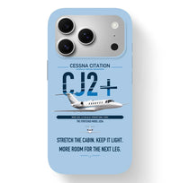 Thumbnail for Cessna Citation CJ2+ design on light blue magsafe iphone case, for iPhone 17 Pro