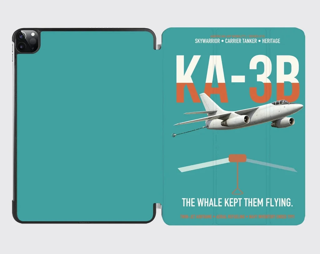 KA-3B Skywarrior design on turquoise ipad tablet case