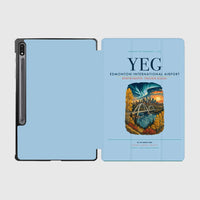 Thumbnail for Edmonton International Airport (YEG) design on light blue samsung tablet tablet case