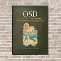 Thumbnail for Are Ostersund Airport OSD vertical canvas print - framed - green army background