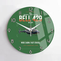 Thumbnail for Bell 429 design on green no frame wall clock
