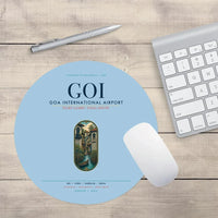 Thumbnail for Goa International Airport Dabolim (GOI) design on light blue round mouse pad