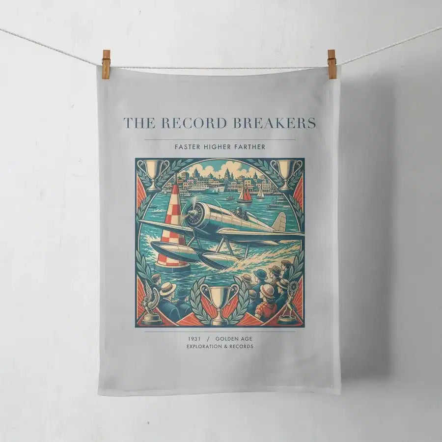 VINTAGE G4030 - The Record Breakers - Designed Towels design on lightgray