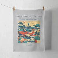 Thumbnail for VINTAGE G4436 - The Sunday Polish Club - Designed Towels design on lightgray