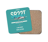 Thumbnail for Cirrus SR22T design on turquoise 1 piece coaster