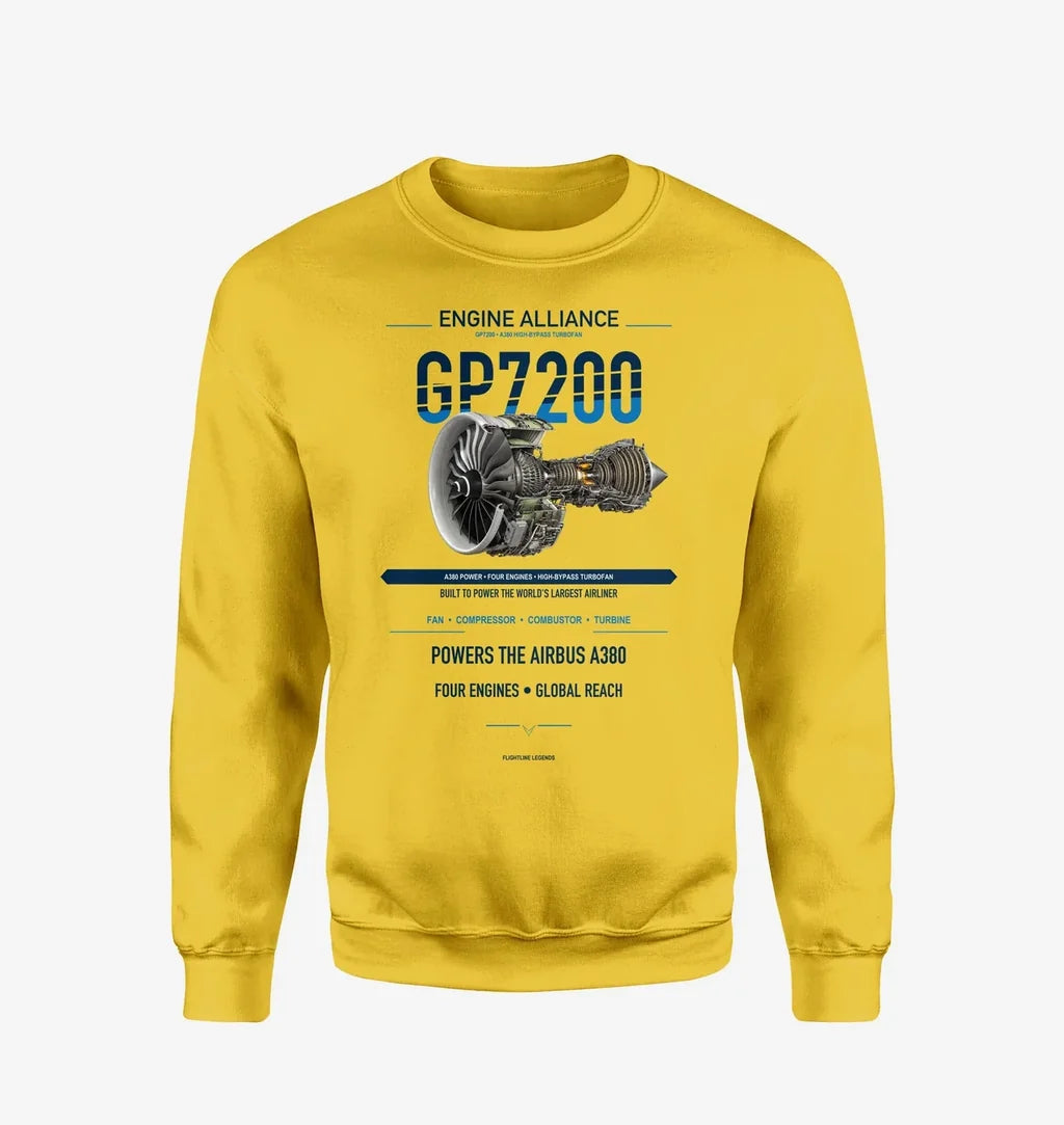 GP7200 design on yellow sweatshirt