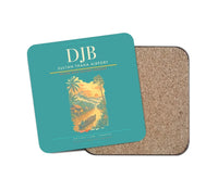 Thumbnail for Sultan Thaha Airport (DJB) design on turquoise 1 piece coaster