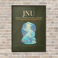 Thumbnail for Juneau International Airport JNU vertical canvas print - framed - green army background