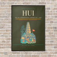 Thumbnail for Phu Bai International Airport HUI — Hue vertical canvas print - framed - green army background