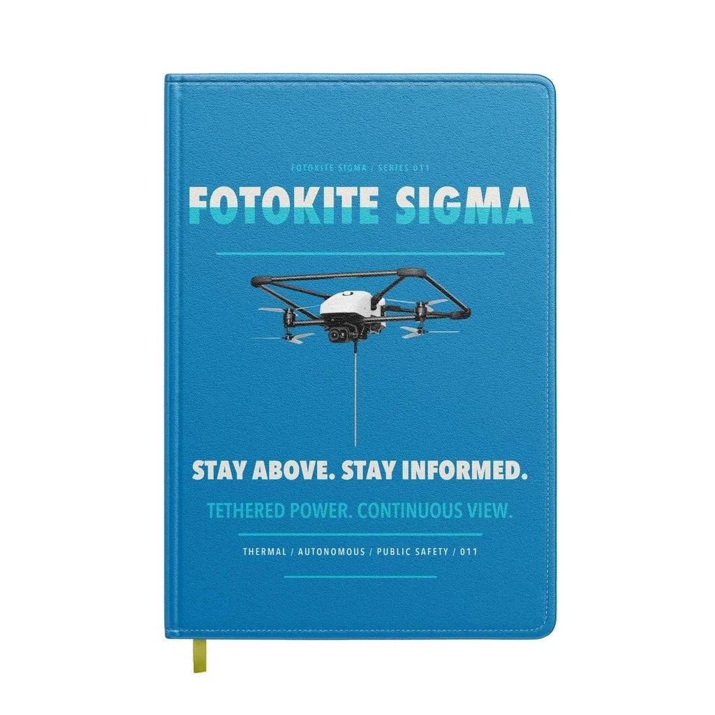 Fotokite Sigma design on turquoise notebook