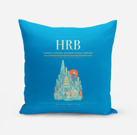 Thumbnail for Harbin Taiping International Airport (HRB) design on turquoise pillow
