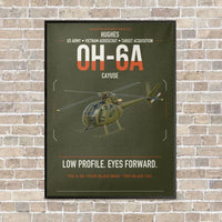 Thumbnail for Hughes OH-6A Cayuse vertical canvas print - framed - green army background