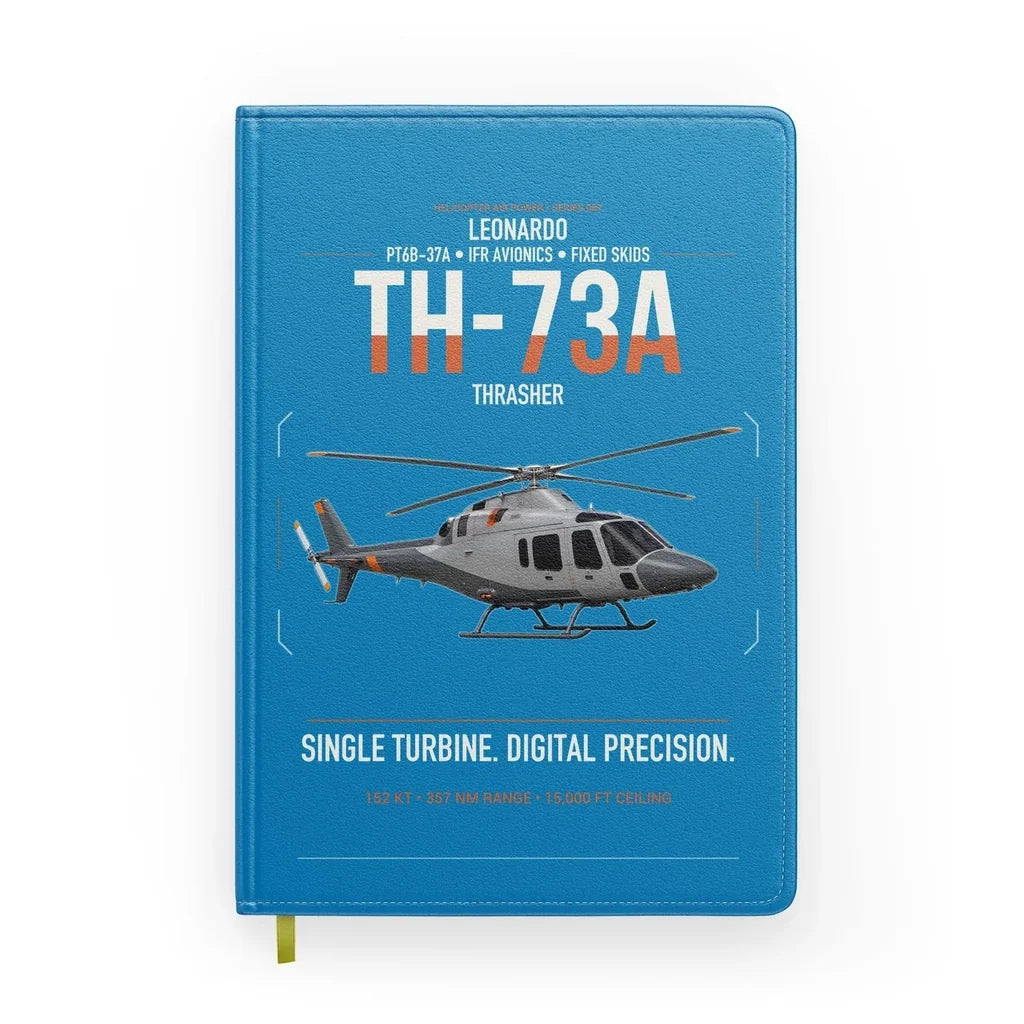 Leonardo TH-73A Thrasher design on turquoise notebook