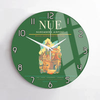 Thumbnail for Nuremberg Airport (NUE) design on green no frame wall clock