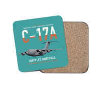 Thumbnail for C-17A Globemaster III design on turquoise 1 piece coaster
