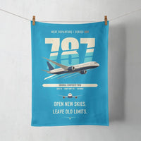Thumbnail for Boeing 787-8 Dreamliner design on turquoise towel