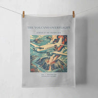 Thumbnail for VINTAGE G4206 - The Volcano Overflight - Designed Towels design on lightgray