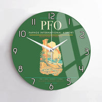 Thumbnail for Paphos International Airport (PFO) design on green no frame wall clock