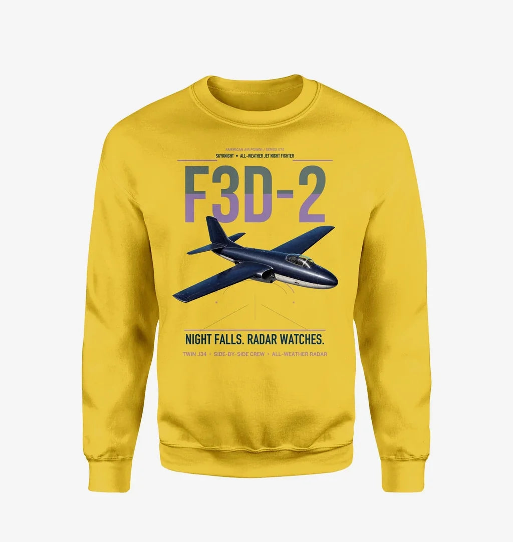 F3D-2 Skyknight design on yellow sweatshirt