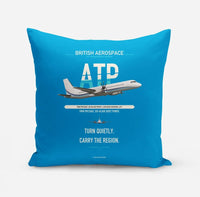Thumbnail for British Aerospace ATP design on turquoise pillow