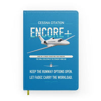 Thumbnail for Cessna Citation Encore+ design on turquoise notebook