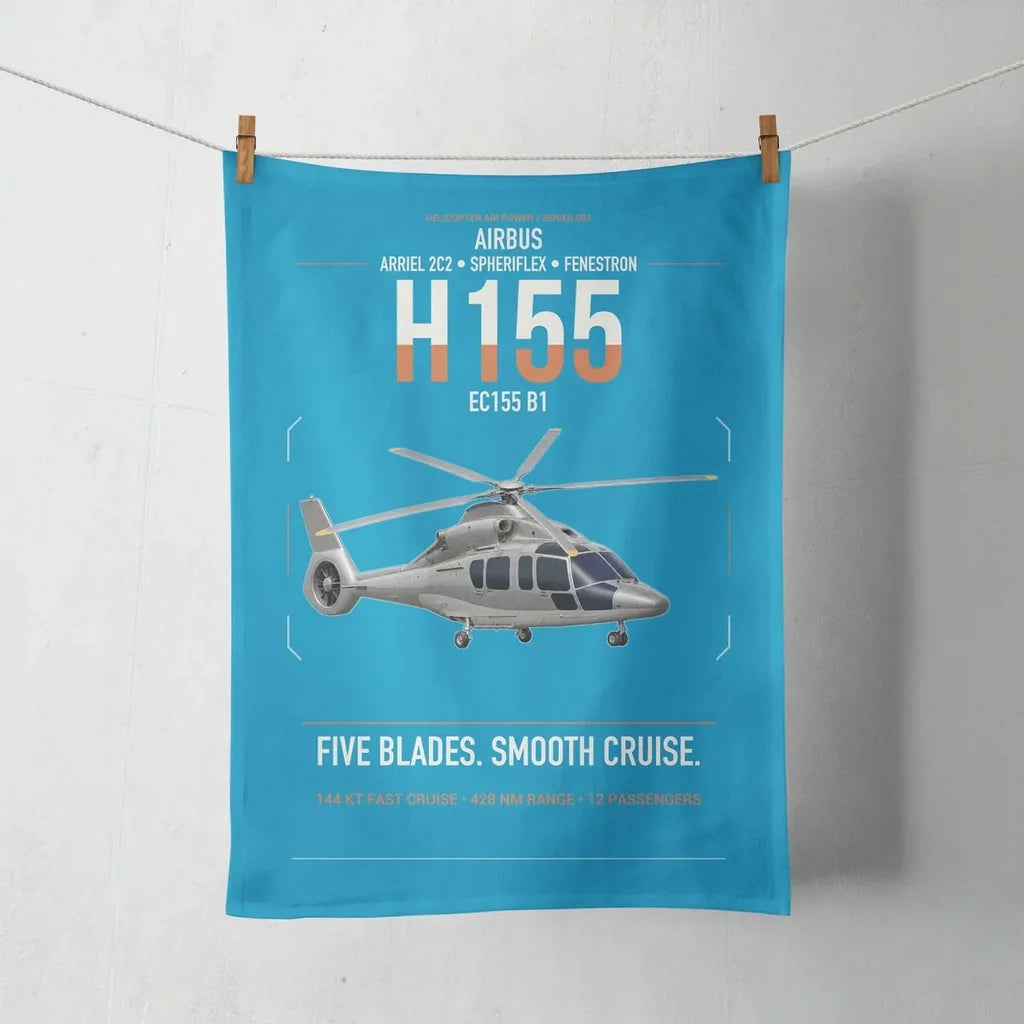 Airbus H155 EC155 B1 design on turquoise towel