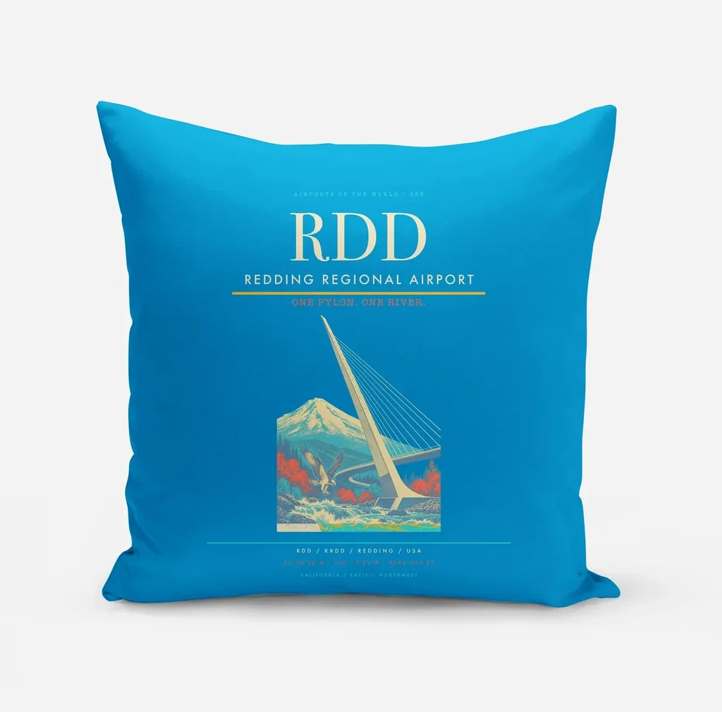 Redding Regional Airport (RDD) design on turquoise pillow