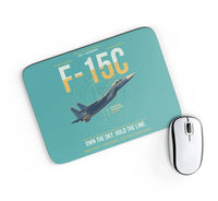 Thumbnail for F-15C Eagle design on turquoise rectangle mouse pad
