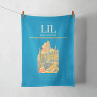 Thumbnail for Lille Airport (LIL) design on turquoise towel