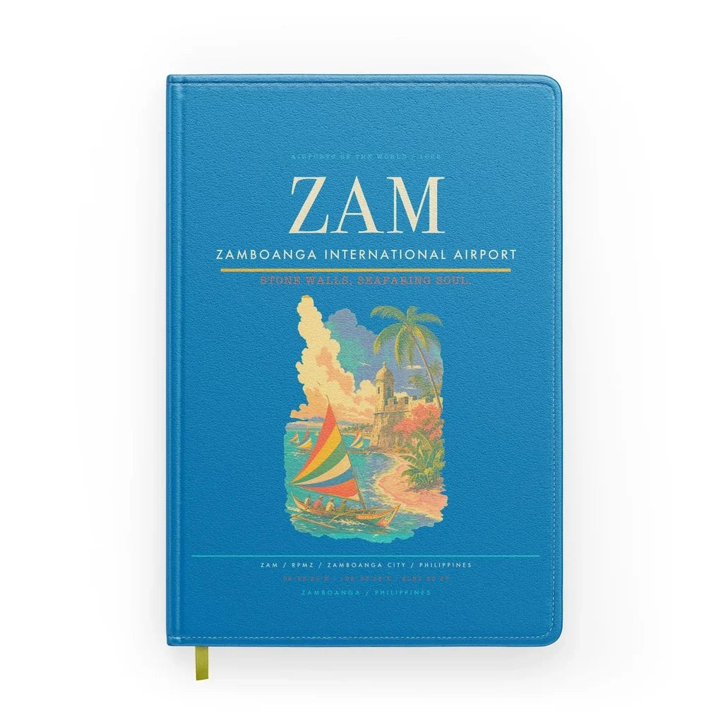 Zamboanga International Airport (ZAM) design on turquoise notebook