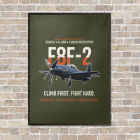 Thumbnail for F8F-2 Bearcat Climb First Fight Hard vertical canvas print - framed - green army background