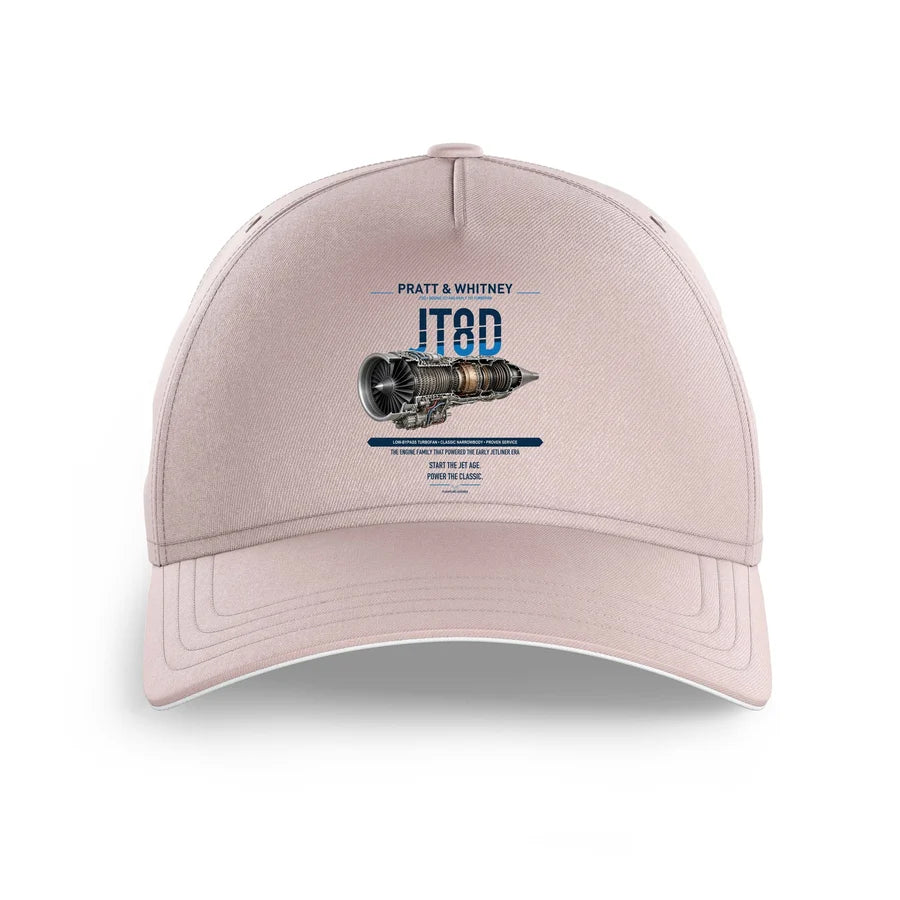 JT8D design on pink printed hat
