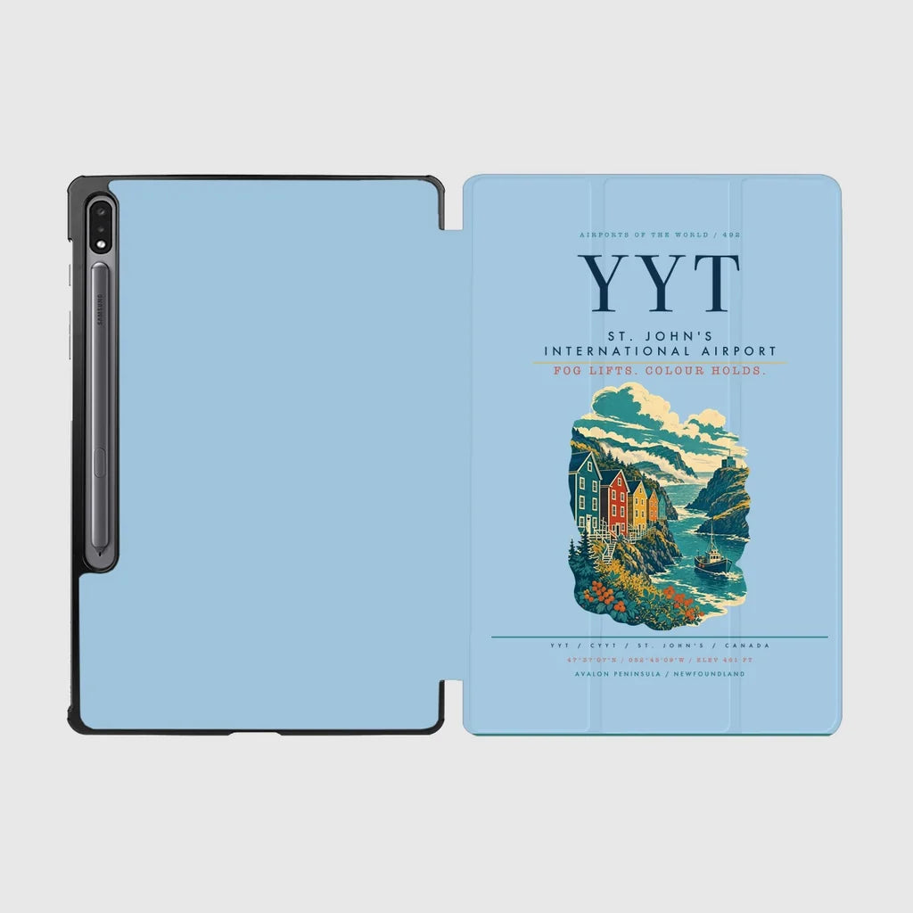 St. John's International Airport (YYT) design on light blue samsung tablet tablet case