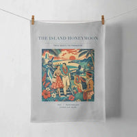 Thumbnail for VINTAGE G4104 - The Island Honeymoon - Designed Towels design on lightgray