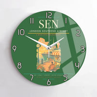 Thumbnail for London Southend Airport (SEN) design on green no frame wall clock