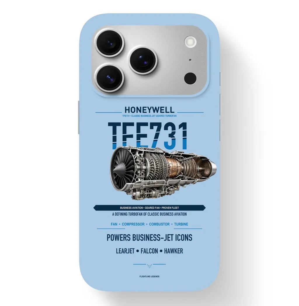 TFE731 Case design on light blue iphone case