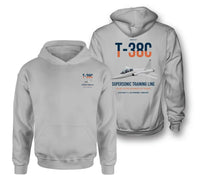 Thumbnail for T-38C Talon design on light gray double-side hoodie, double-side print