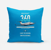 Thumbnail for Beechcraft King Air 360 design on turquoise pillow